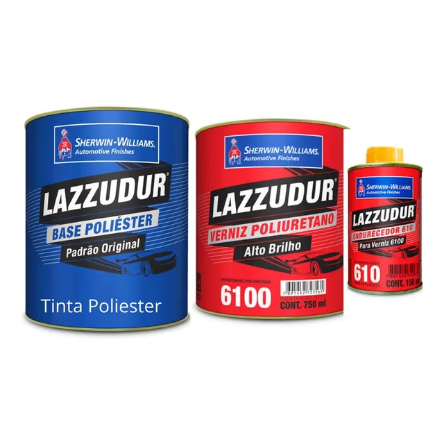 Tinta Poliester Preto Ninja + Verniz 6100 Lazzuril