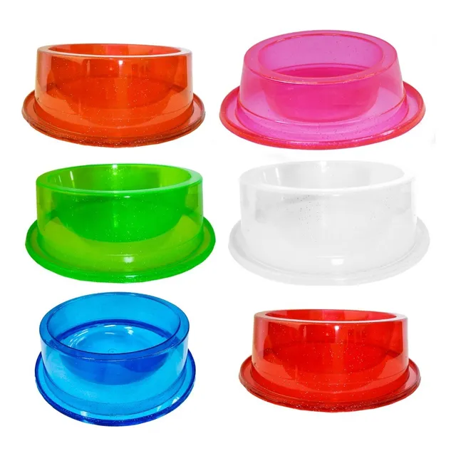Comedouro Pet Com Glitter Anti Formiga Cachorro Gato Coelho