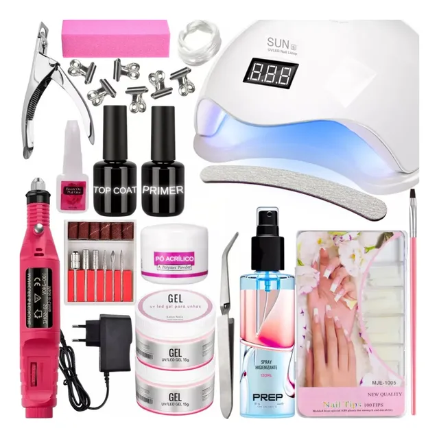 Kit De Unhas Gel Material P/ Fazer Alongamento Profissional