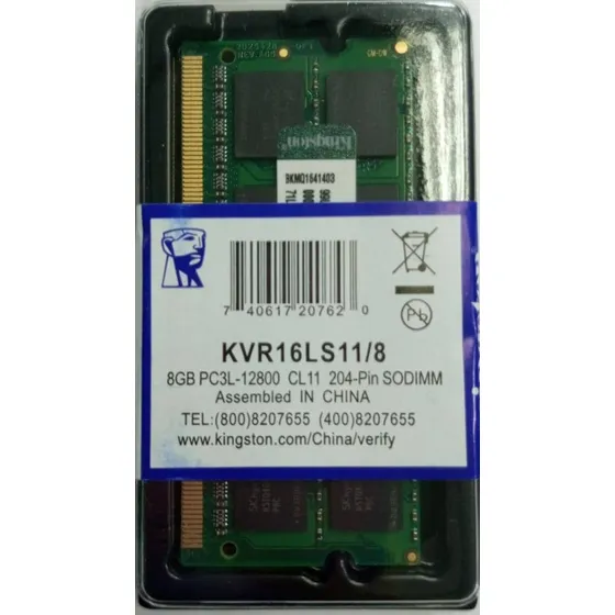 Memoria Ram Ddr3l Pc3l   8gb  12800/1600 Laptop Bajo Voltaje