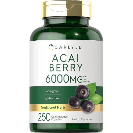 Extracto De Baya De Acai 6000 Mg Carlyle 250 Cápsulas