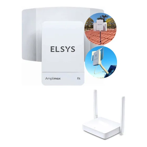 Kit Amplimax Fit Elsys + Roteador 2 Antenas
