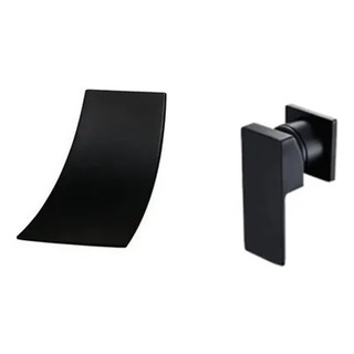 Llave Monomando Lavabo Baño Grifo Pared Cascada Negro Llave Monomando Lavabo Baño Grifo Pared Cascada Negro