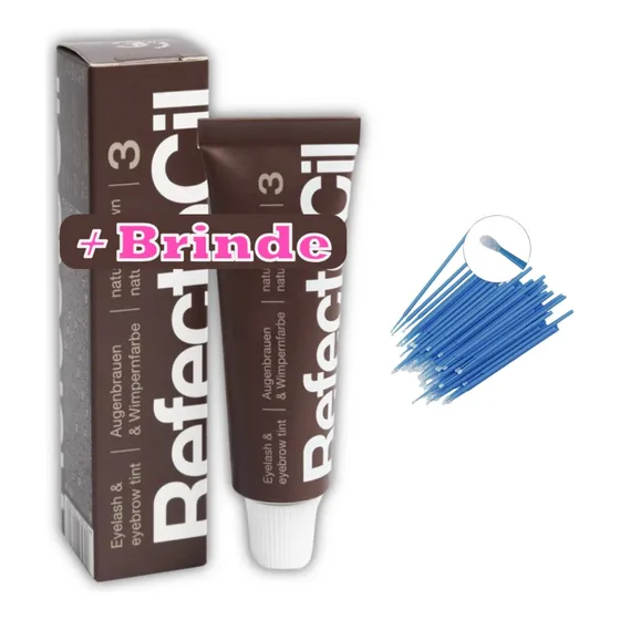 Tintura Sobrancelhas Refectocil Marrom Castanho Natural 3