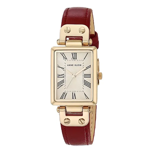 Reloj Mujer Anne Klein Correa De Piel 22 Mm Ak/3752crrd Color de la correa Rojo Color del bisel Dorado Color del fondo Dorado