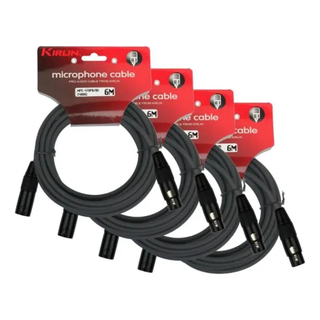 Cables Xlr Kirlin 6m Pack 4 Negro Mpc4-470pb