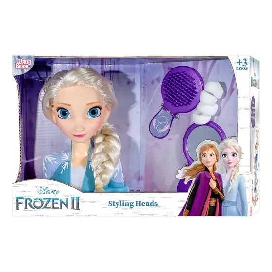 Boneca Styling Head Busto Elsa Frozen 2 Baby Brink