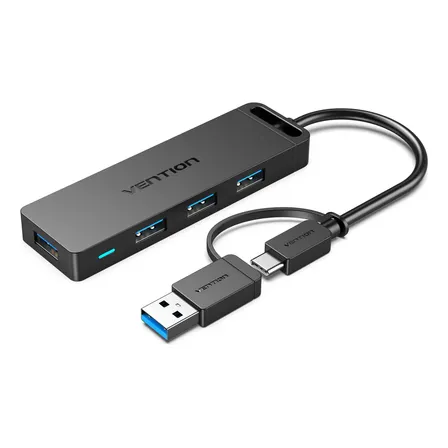 Hub Adaptador Usb Y Usb C 4 Puertos 3.0 + Micro Usb Vention