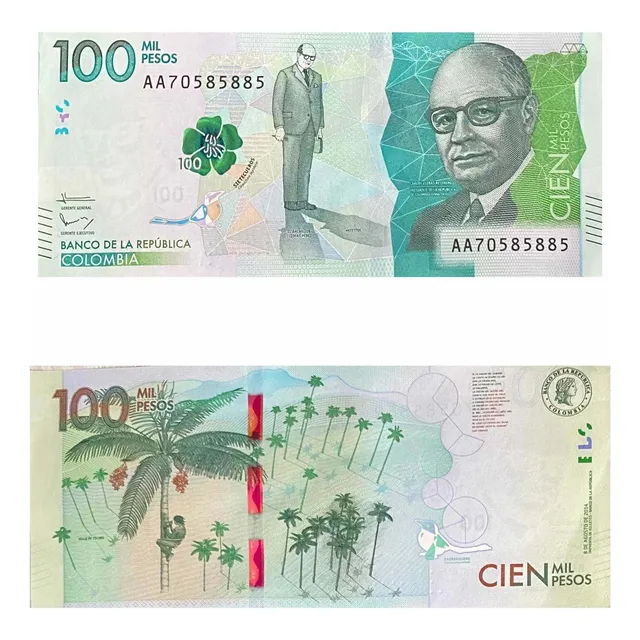 Billete De 100.000 Pesos Cop Agosto 2014 Nuevo Unc. Escaso