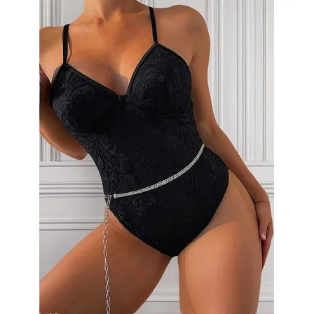 Traje De Baño Hermoso Con Cinturón