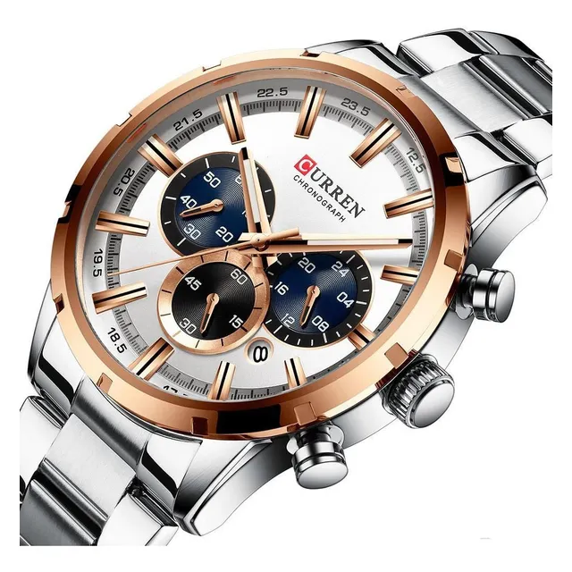 Reloj Hombre, Reloj Curren 8355, Cronografo + Caja De Lujo 