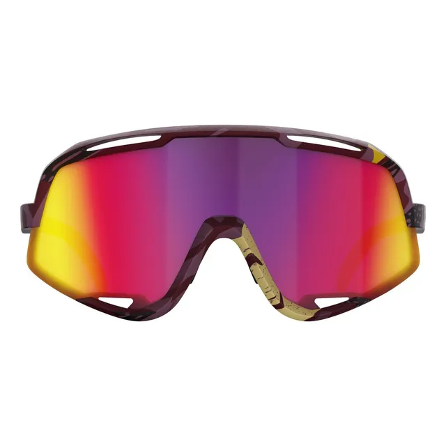 Lente De Ciclismo Limar Modelo Kosmos Lente Tornasol Naranja Armazón Violeta