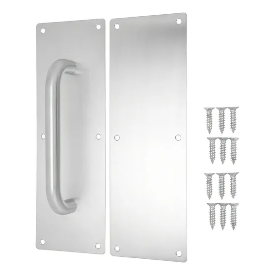 Kit Jaladera Placa Estire + Placa Empuje Para Puertas Dexter Acero Inoxidable