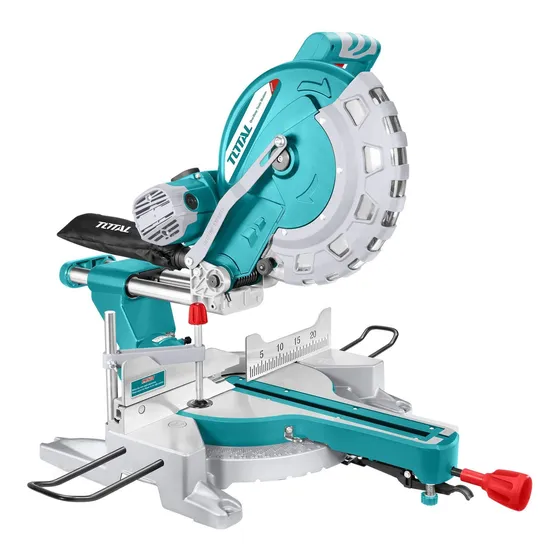Sierra Ingletadora Deslizable Total 2400w - 12 Pulgadas, 305mm - 5.000rpm - Incluye Disco, Bolsa Recolectora, Barra Extensora Y Sargento - TS42183057