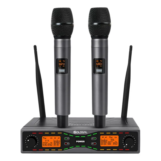 Micrófonos Inalámbricos Recargable Dinámico Cantante Uhf Mic Color Gris Sdlogal Micrófono Frecuencia Ajustable