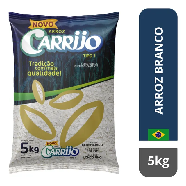 Arroz Branco Tipo 1 Carrijo Pacote 5kg