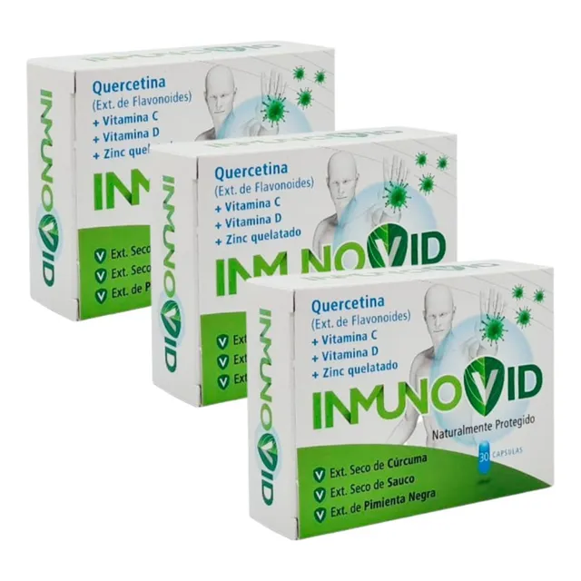 Inmunovid (quercetina + Vit D + Vit C + Zinc) X 3 Cajas
