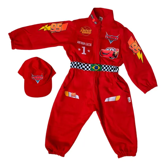 Macacão Infantil Carros Mcqueen Personalizado Nome E Idade