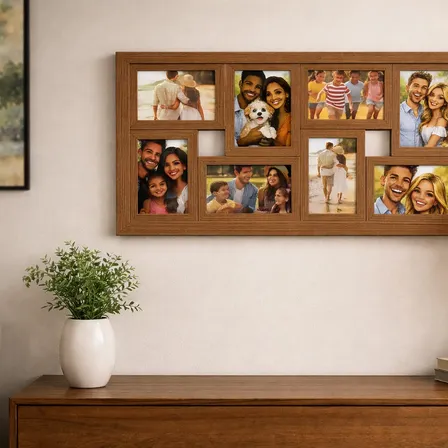 Painel De Fotos Multifotos Com 8 Fotos 10x15 C/ Acetato Marrom