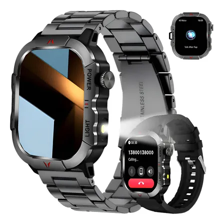 Relógio Masculina Inteligente Smartwatch Esportivo Militar Preto Preto Preto Preto