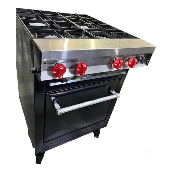 Cocina Industrial De Cuatro Hornillas Con Horno Nueva