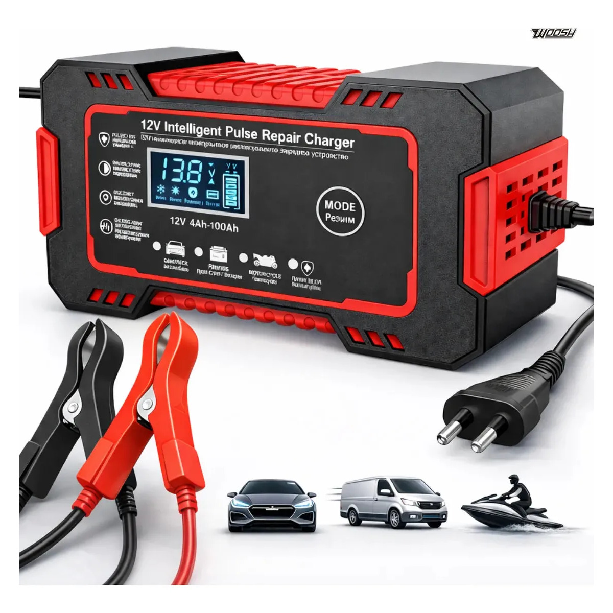 Carregador Inteligente De Bateria Automotiva 12v 6a Bivolt Recupera Baterias 4ah A 100ah Todos Veículos Moto Carro Caminhão Barco Carregador Inteligente De Bateria Automotiva 12v 6a Bivolt Recupera Baterias 4ah A 100ah Todos Veículos Moto Carro Caminhão Barco
