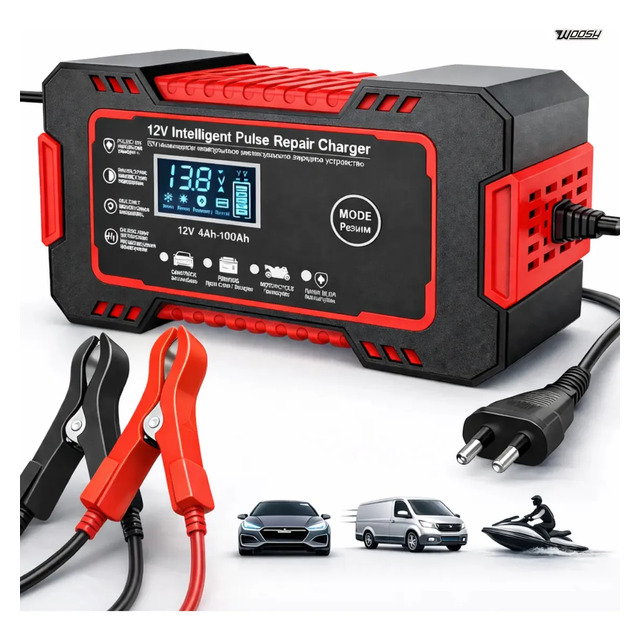 Carregador Inteligente De Bateria Automotiva 12v 6a Bivolt Recupera Baterias 4ah A 100ah T... Carregador Inteligente De Bateria Automotiva 12v 6a Bivolt Recupera Baterias 4ah A 100ah T...