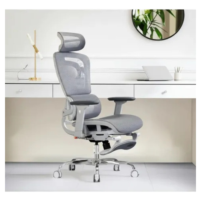 Cadeira De Escritório Ergonômica Mônaco Bt07 Luvinco Malha Respirável Com Suporte Lombar A...