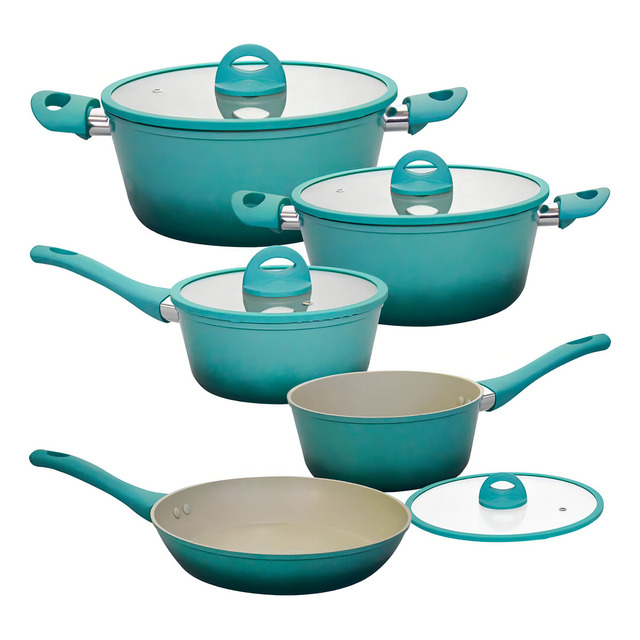 Conjunto De Panelas Indução Antiaderente Cerâmica Miami 5pçs Conjunto De Panelas Indução Antiaderente Cerâmica Miami 5pçs