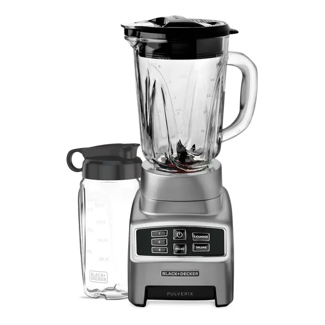 Licuadora portátil Black+Decker Pulverix BL1840MS 1.5 L plateada con jarra de vidrio 120V