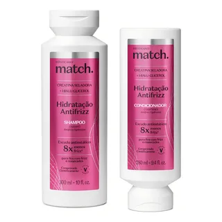 O Boticário Combo Match Hidratação Antifrizz Shampoo 300ml + Condicionador 280ml