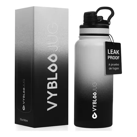 Garrafa Térmica Água Inox 1 Litro Tampa Com Canudo Academia Xolo