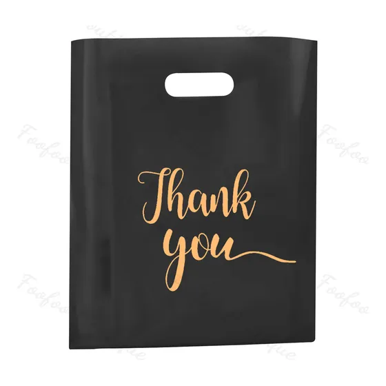 100 Gracias Bolsa Boutique, Bolsa De Embalaje Regalo 20x30cm Negro