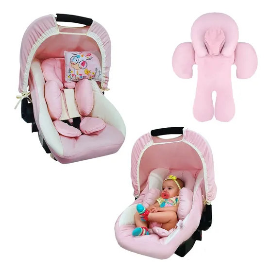 Kit Bebe Conforto Com Protetores, Capota E Apoio Anatômico 