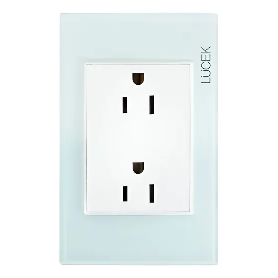 Contacto Duplex Lucek Cristal Color Verde Aqua 10 Piezas