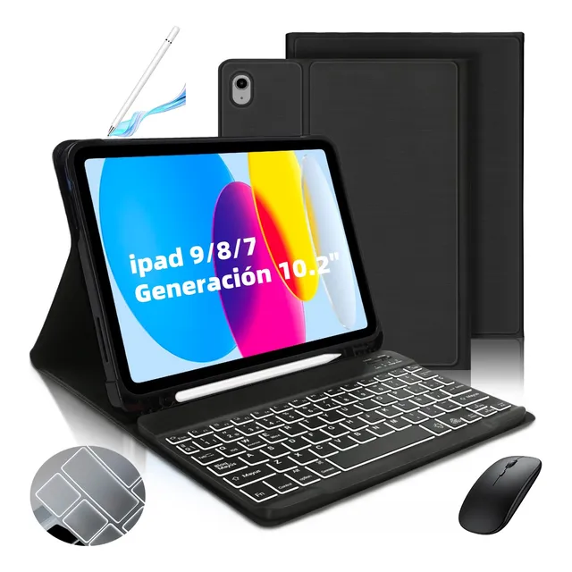 Funda Teclado Mouse +lápiz Para iPad  iPad 9ª/8ª/7ª Gen 10.2