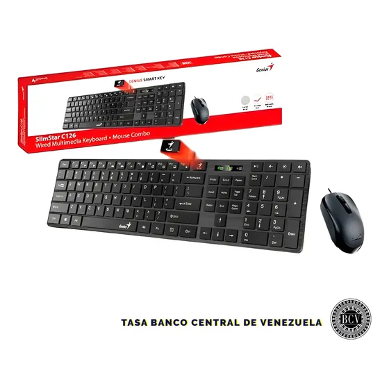 Combo Kit Mouse Y Teclado  Genius Slimstar C126 Usb Español