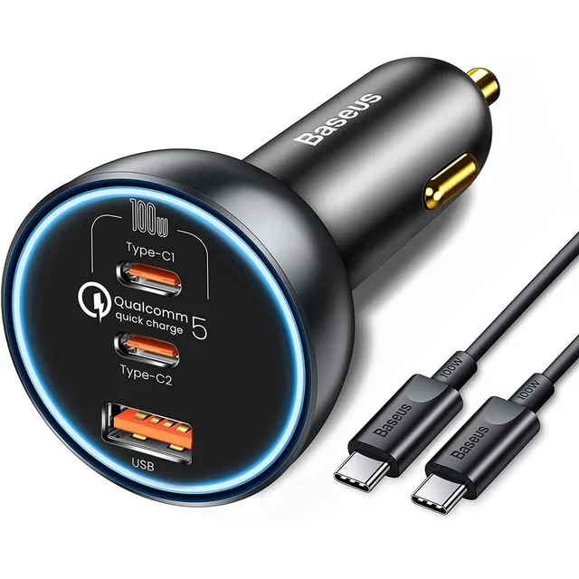 160w Baseus Tipo C Carregador Do Telefone Do Carro 3 Portos