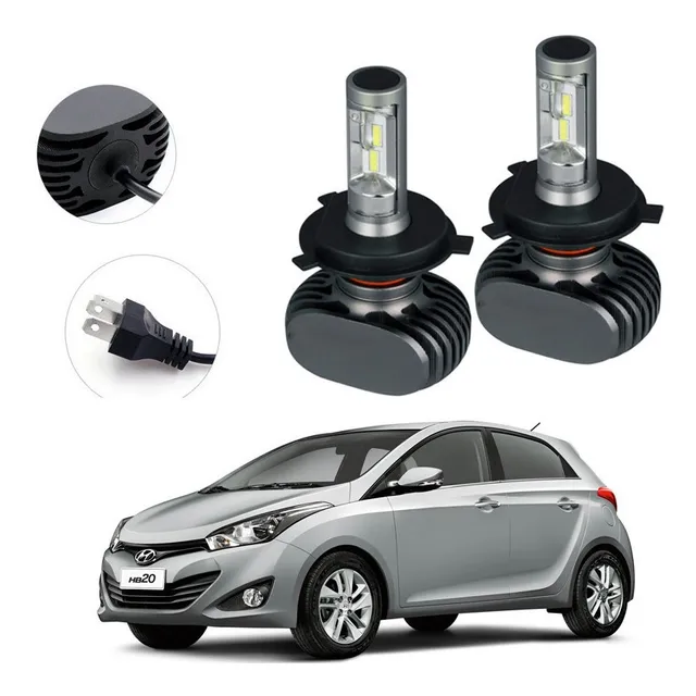 Kit Lâmpadas Ultra Led Farol Alto E Baixo Hb20 2014 2015 H4