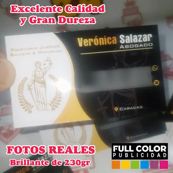 Tarjetas De Presentacion Full Color En Opalina Y Fotográfico