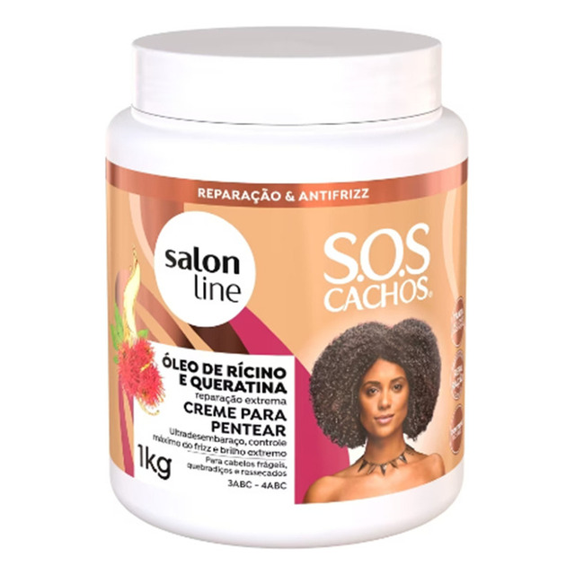 Creme De Pentear Rícino Queratina 1kg Sos Cachos Salon Line Creme De Pentear Rícino Queratina 1kg Sos Cachos Salon Line