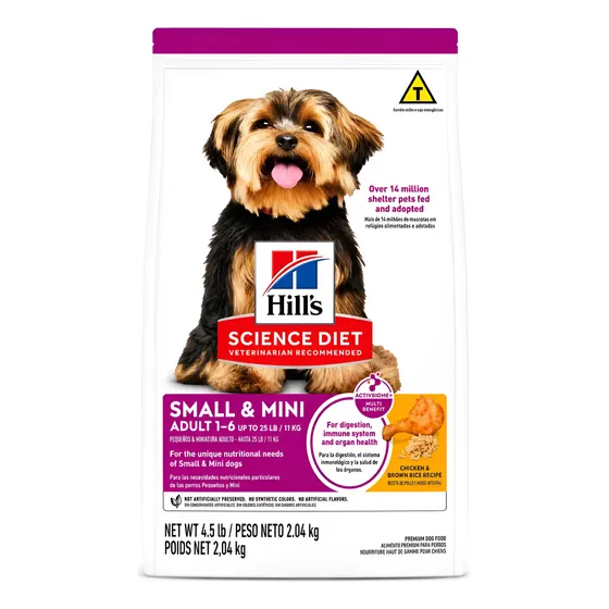 Racao Racas Hills Pequenas E Mini Adult Science Diet 2,04 Kg