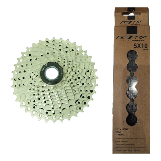 Pacha Cassette 10v Mtb 11-36t Hr10 + Cadenilla 10 Vel Gw