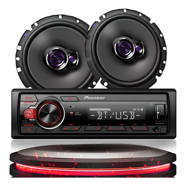 Som Pioneer Rádio Mvh S218bt + 2 Alto 6 Pol 100w Completo
