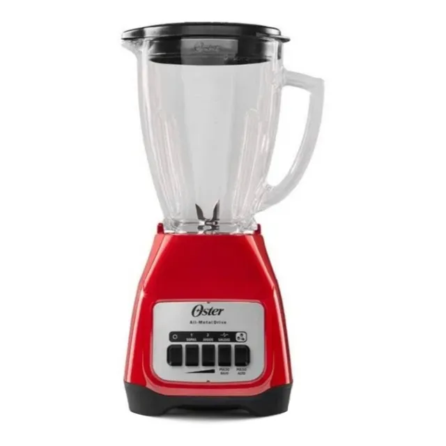 Licuadora Oster 1.5 L Roja Con Vaso De Vidrio 127v Kaliman