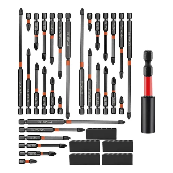 Set 31 Puntas De Impacto Magnéticas Phillips Ph2 S2 25-150mm | Cuotas sin interés