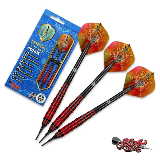 Shot Dardo Punta Blanda Darts-mystic Rojo Suave Dart-centre