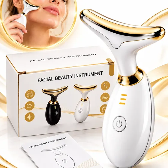 Massageador Facial Lifting De Pescoço E Rosto Led Vibração