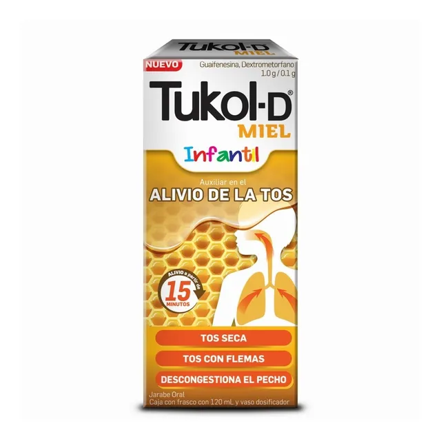 Tukol-d Infantil Jarabe Para La Tos. Sabor Miel, 120ml.