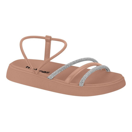 Sandalia Papete Moleca Feminina Brilho Tiras Flatform Macia Sandalia Papete Moleca Feminina Brilho Tiras Flatform Macia